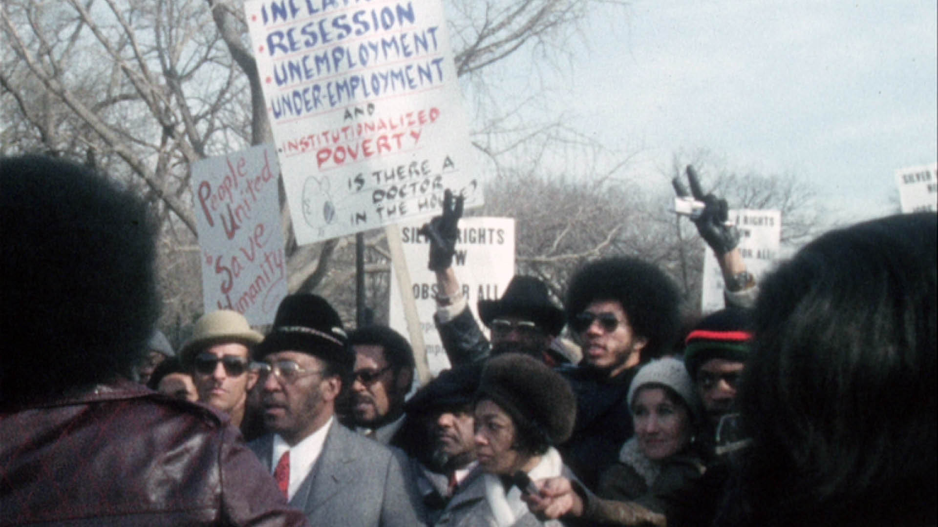 Civil rights demonstration outside the White House in Washington.